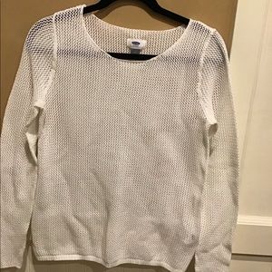 Cream mesh knit sweater